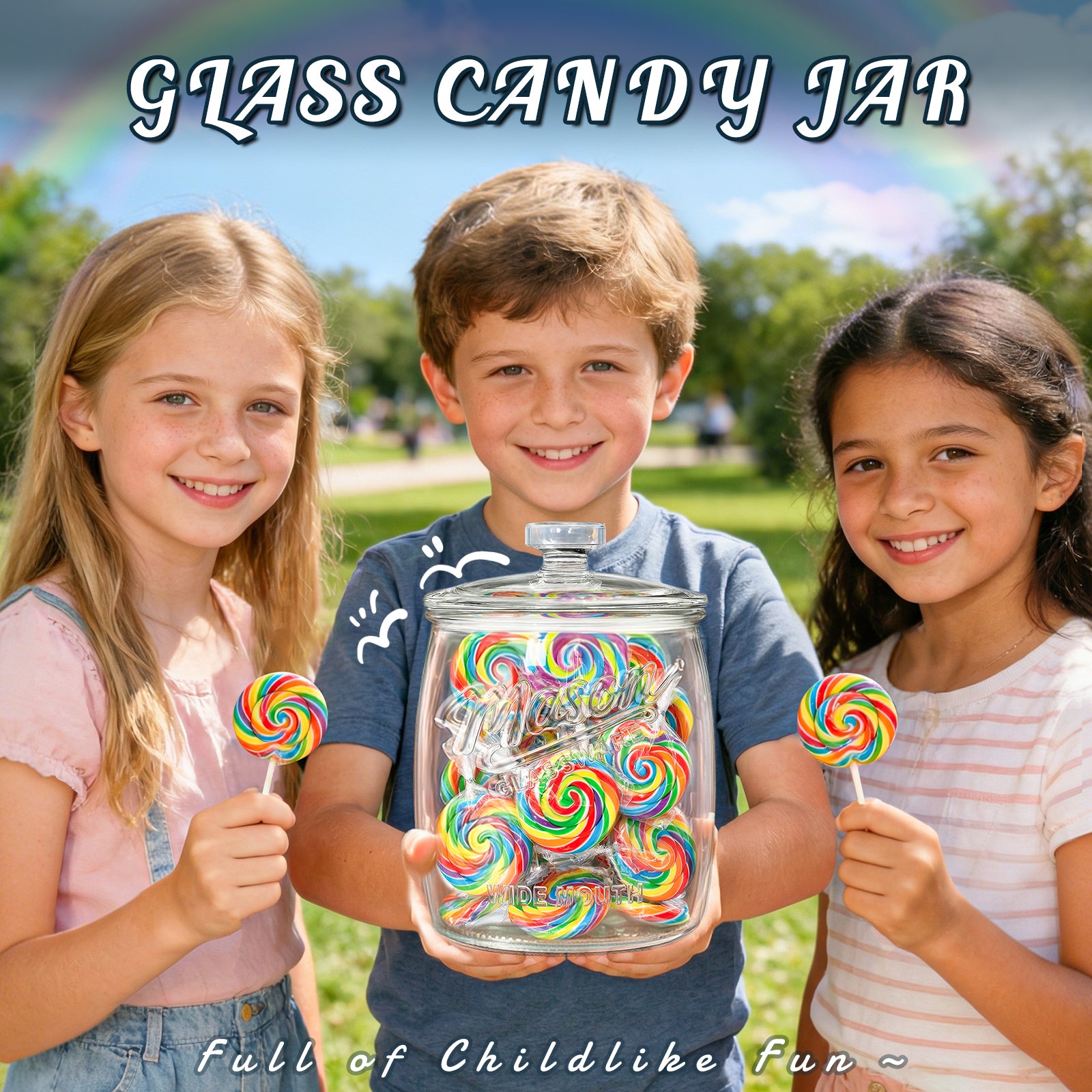 Half Gallon Cookie Jar, Glass Flour Sugar Storage Container for Kitchen Pantry & Laundry Room,Wide Mouth Mason Jar for Sourdough Starter, Candy, Flour, Dog Treats, Coffee