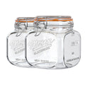 Dwbligt 2 Pack Half Gallon Mason Jar with Hinged Lid, Wide Mouth Glass Canisters for Food Storage, Cookie, Flour, Candy, Coffee, Pickle - 64 Oz Glass Jar with Lid