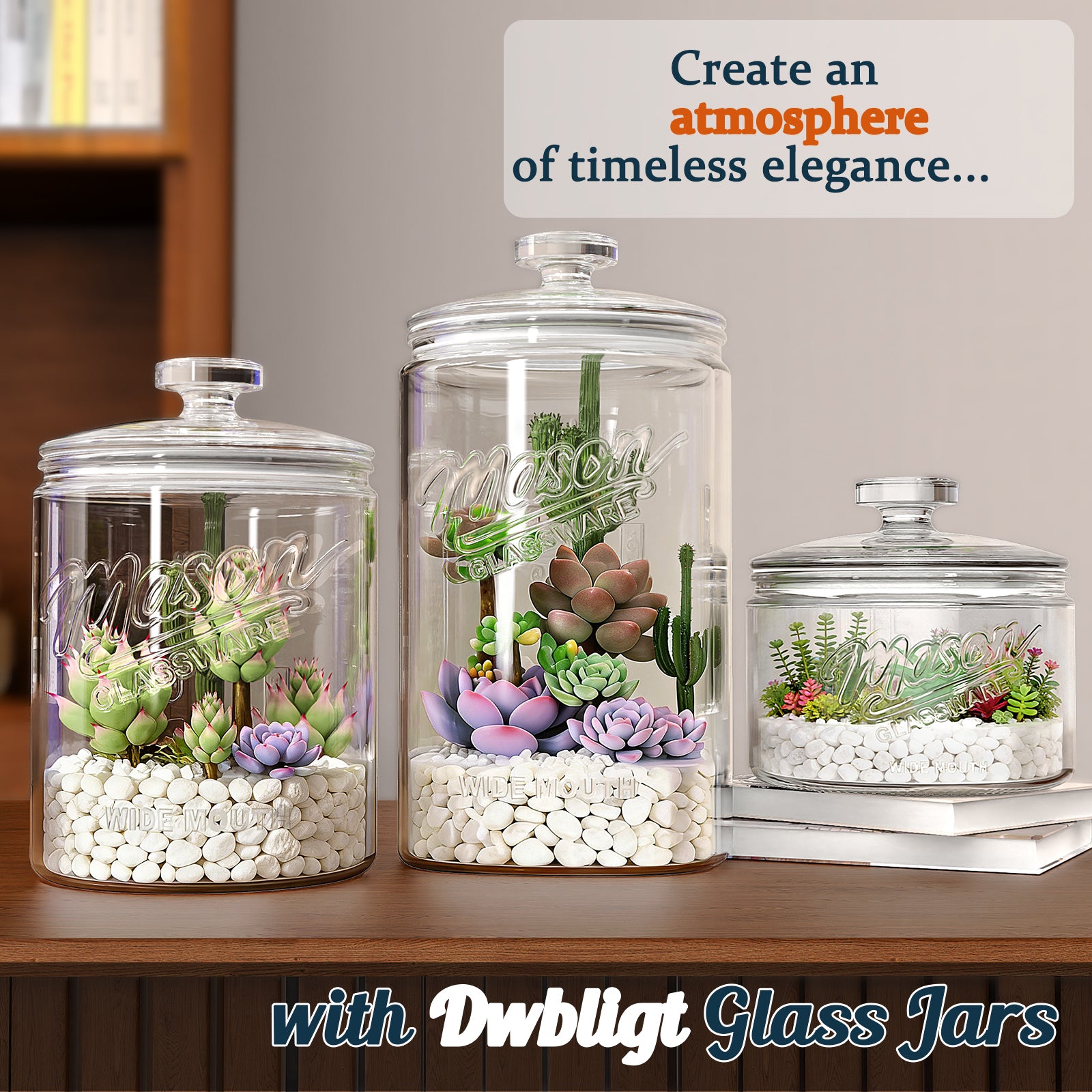 2 Pack 1 Gallon Glass Cookie Jar with Lid, Glass Canisters for Pantry Organizers & Storage, Wide Mouth Mason Jar for Flour Sugar, Sourdough Starter, Coffee, Dog Treat, Apothecary, Laundry Room