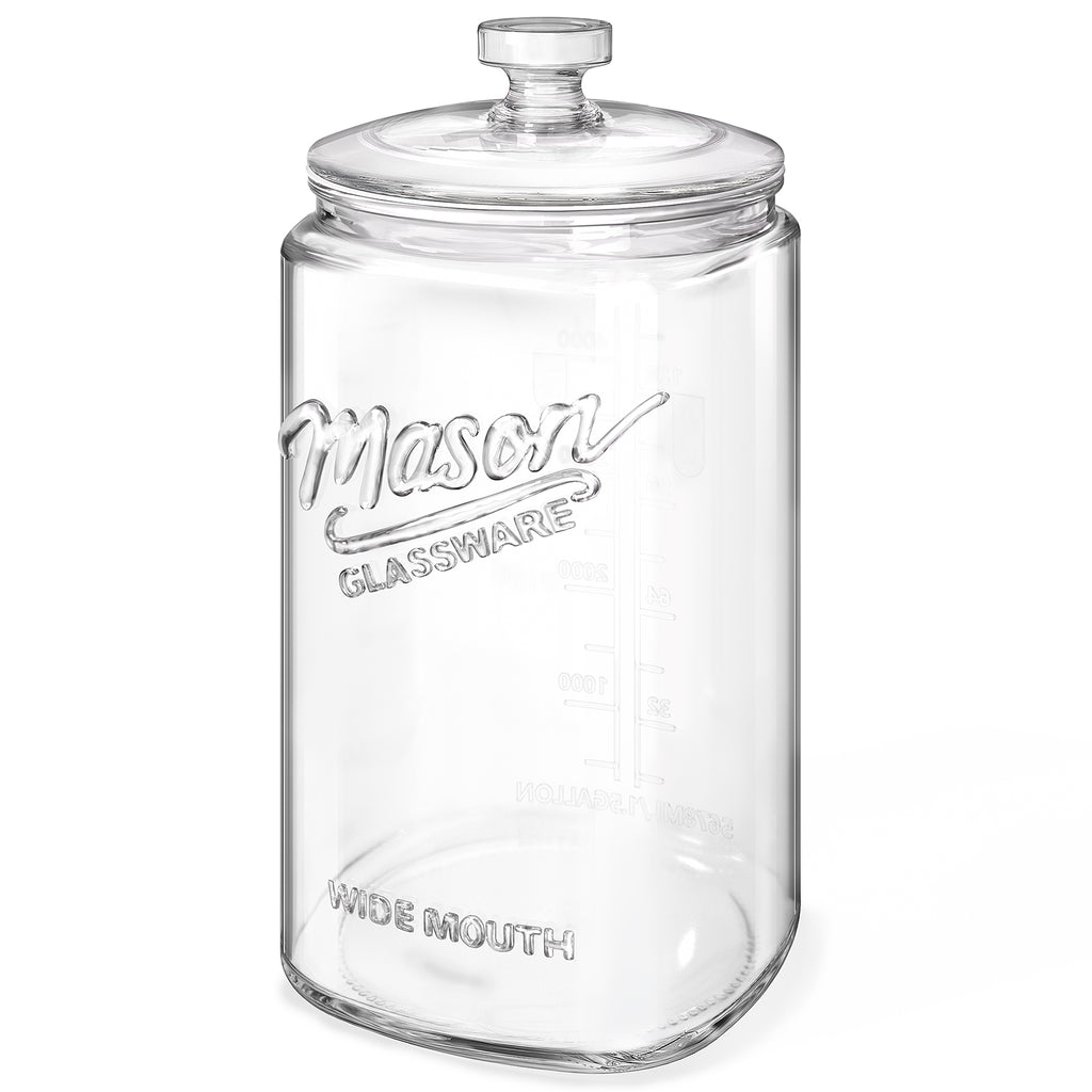 1.5 Gallon Glass Cookie Jar with Lid, Glass Canisters for Pantry Organizers & Storage, Wide Mouth Mason Jar for Flour Sugar, Sourdough Starter, Coffee, Dog Treat, Apothecary, Laundry Room