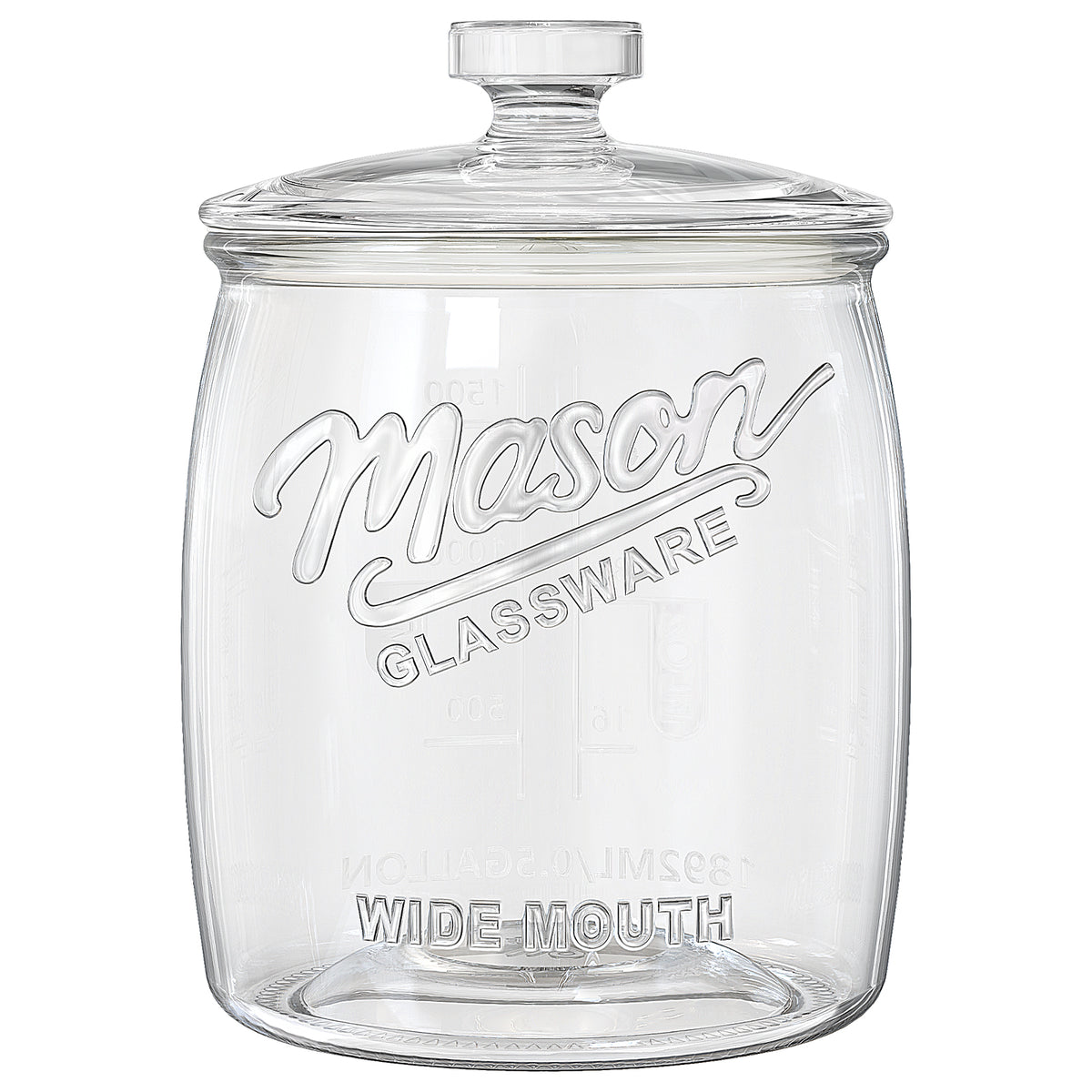 Half Gallon Cookie Jar, Glass Flour Sugar Storage Container for Kitchen Pantry & Laundry Room,Wide Mouth Mason Jar for Sourdough Starter, Candy, Flour, Dog Treats, Coffee