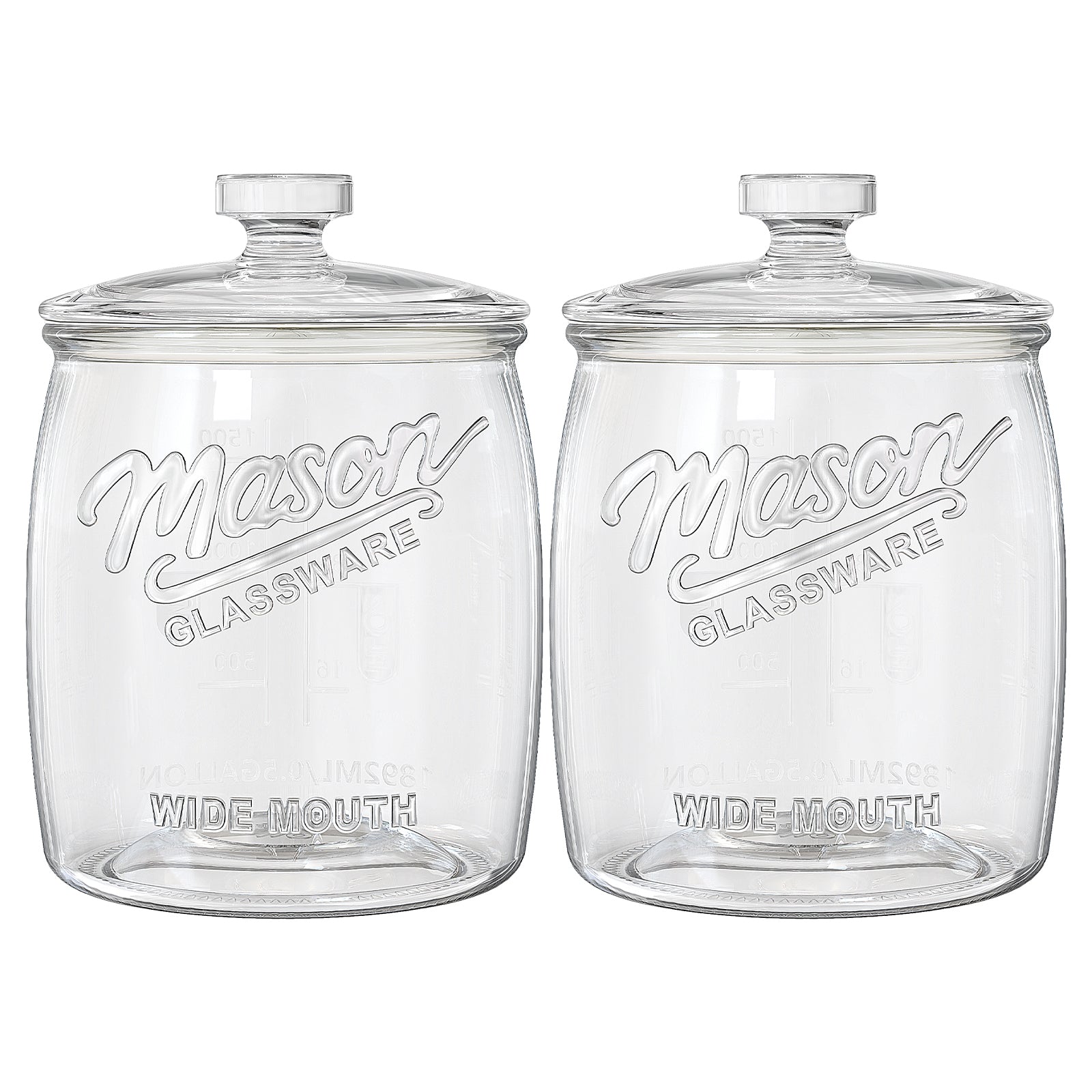 2 Pack Cookie Jar, Half Gallon Glass Jar with Airtight Lids for Cookies, Candy, Flour, Dog Treats, Coffee, Laundry Room Storage & Pantry, Wide Mouth Mason Jar for Sourdough Starter